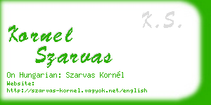 kornel szarvas business card